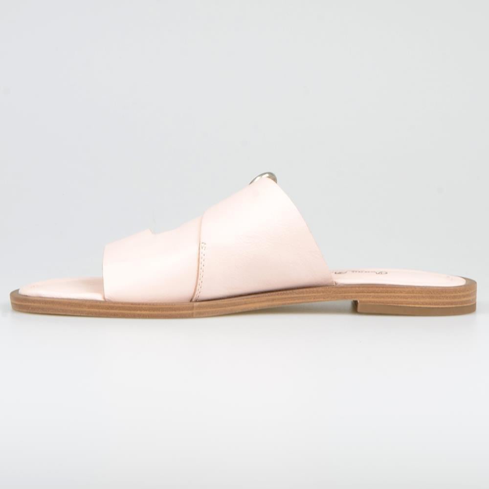 Light Pink Leather Women Slippers For Summer Pink