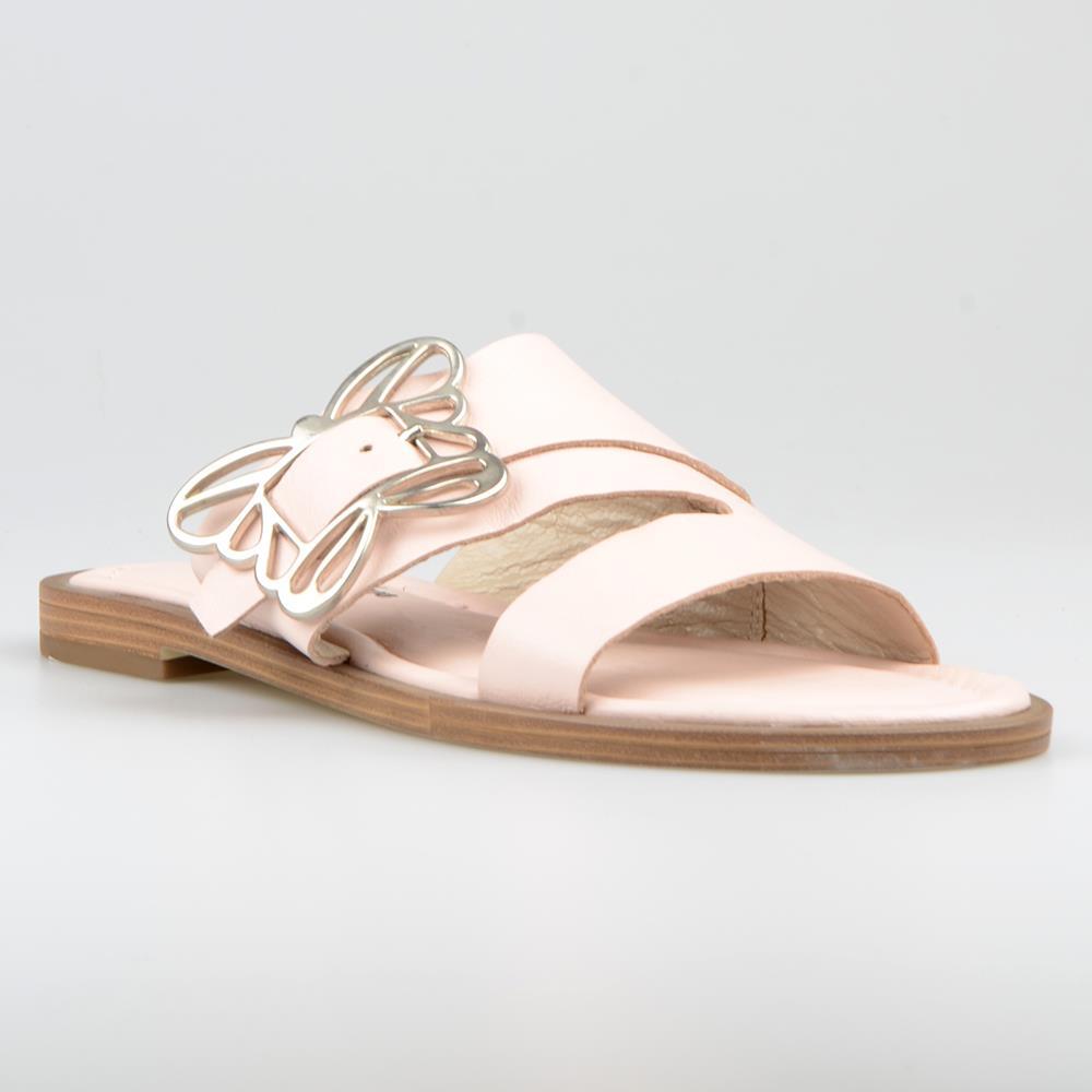 Light Pink Leather Women Slippers For Summer Pink