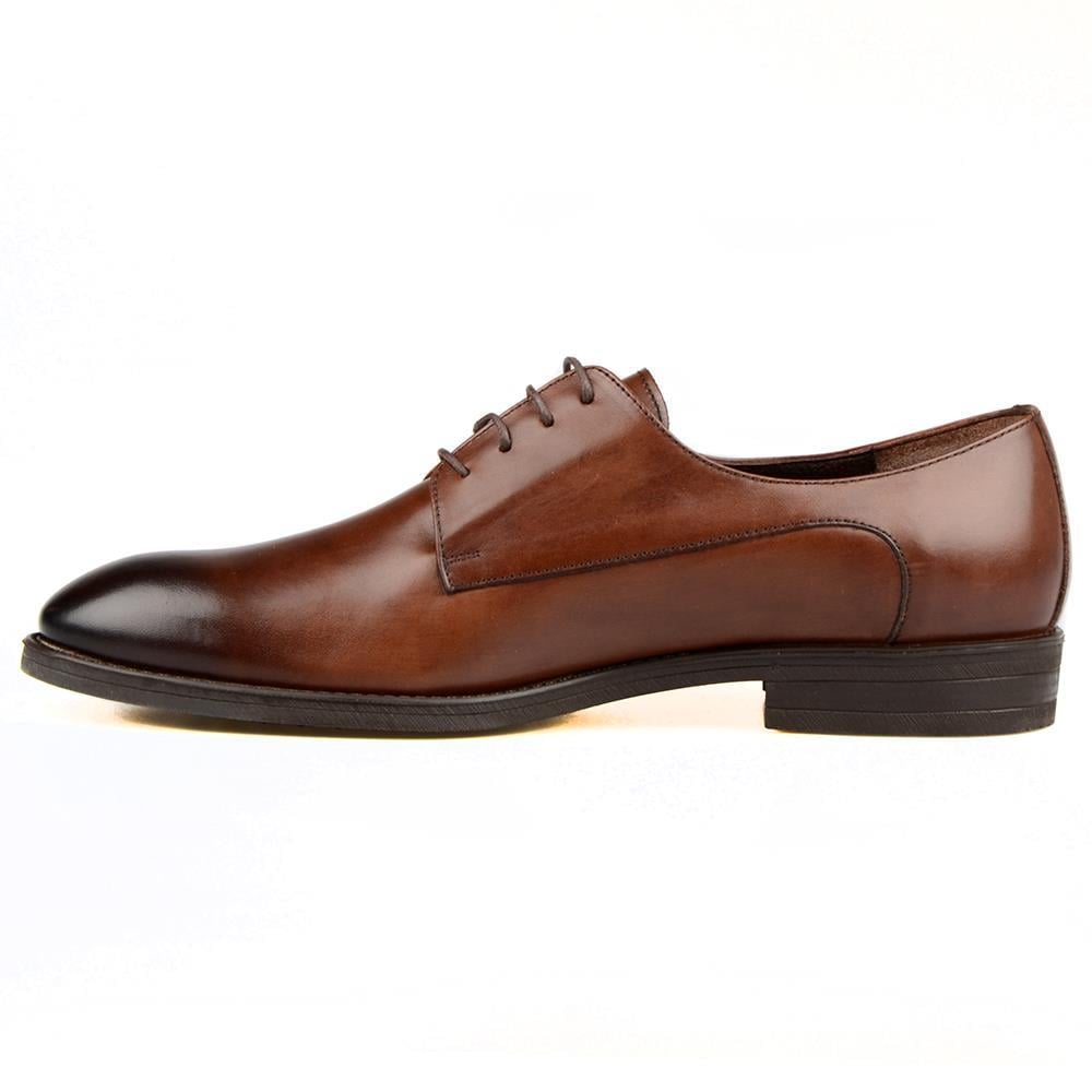 Brown Leather Men's Big Size Shoes