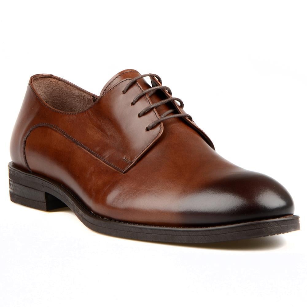 Brown Leather Men's Big Size Shoes