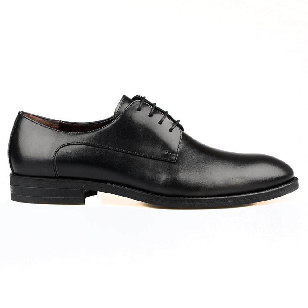 Black Leather Men's Big Size Shoes
