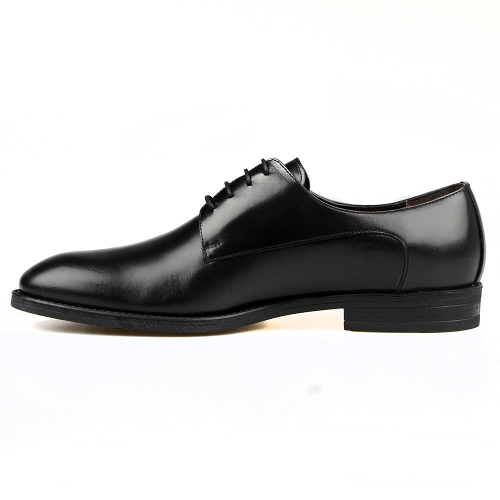 Black Leather Men's Big Size Shoes