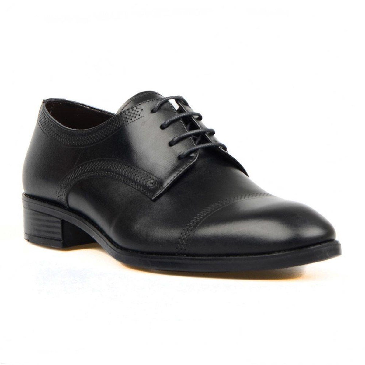 Black Leather Men Shoes Black