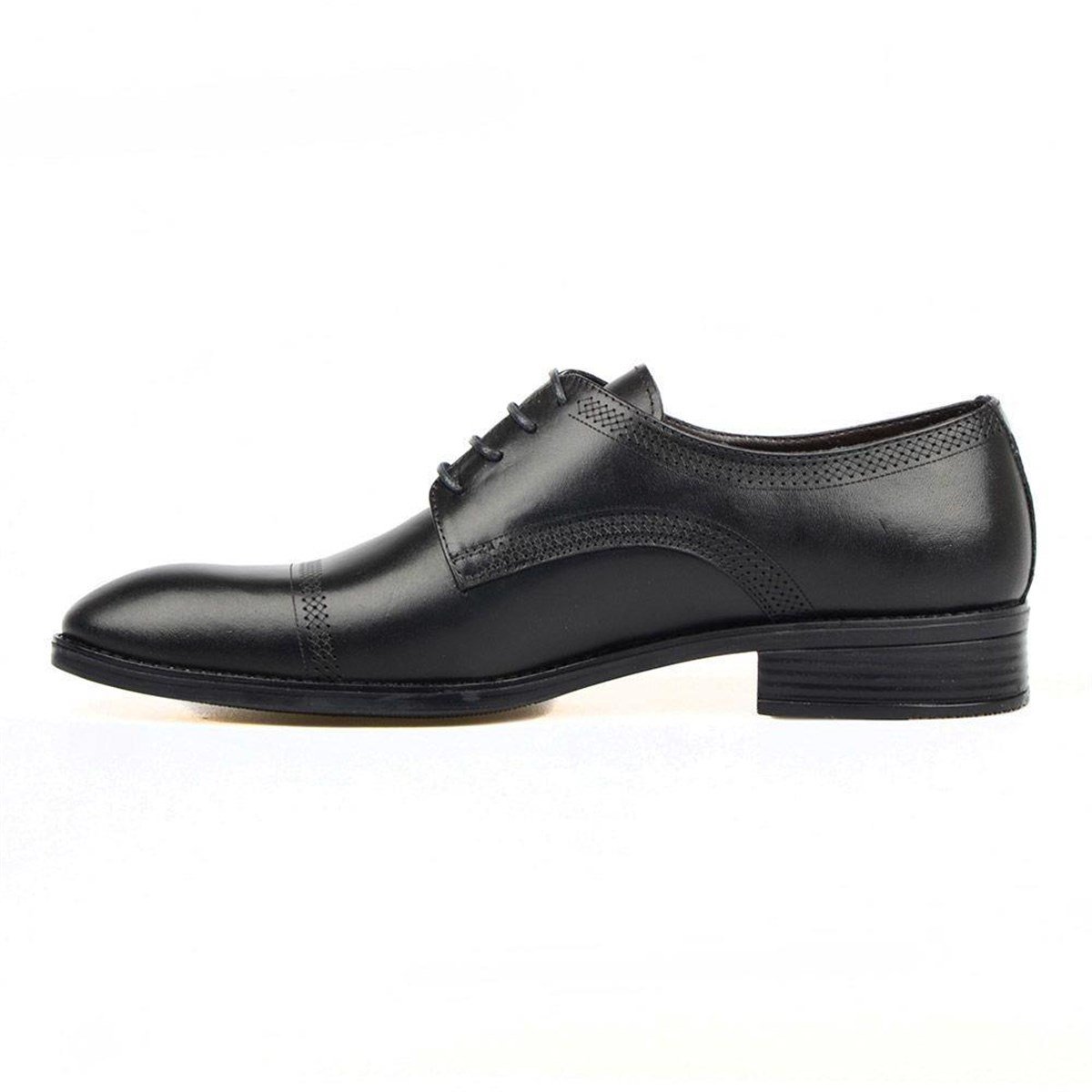 Black Leather Men Shoes Black
