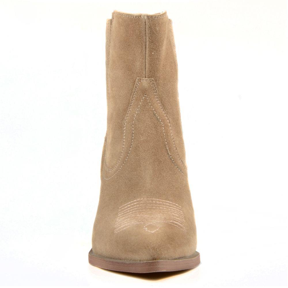 Women's Suede Beige Cowboy Boots