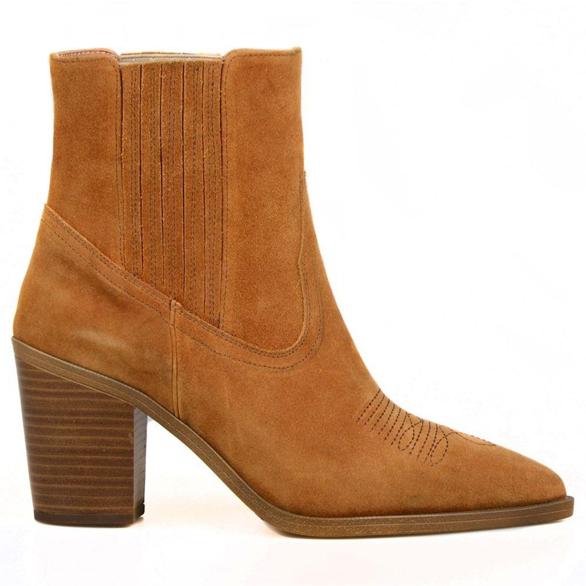 Women's Suede Tan Cowboy Boots
