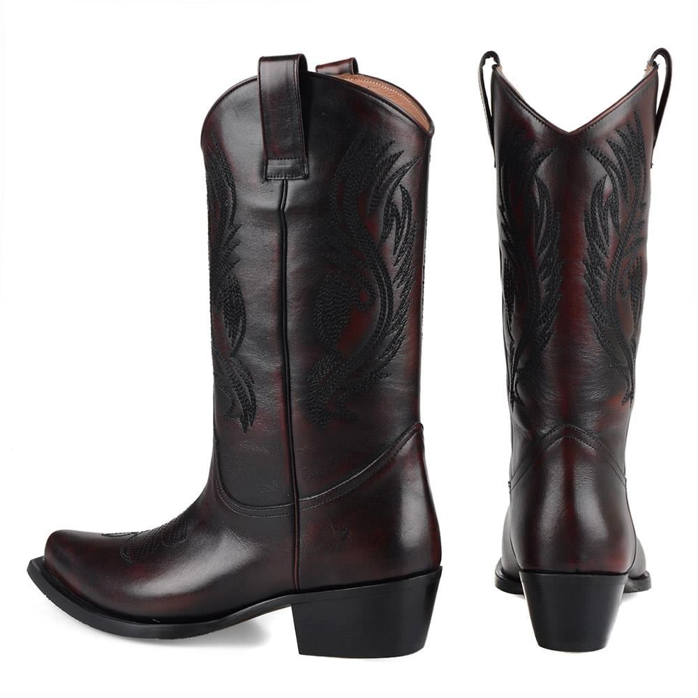 FootCourt Cowboy Boots Burgundy Geneva