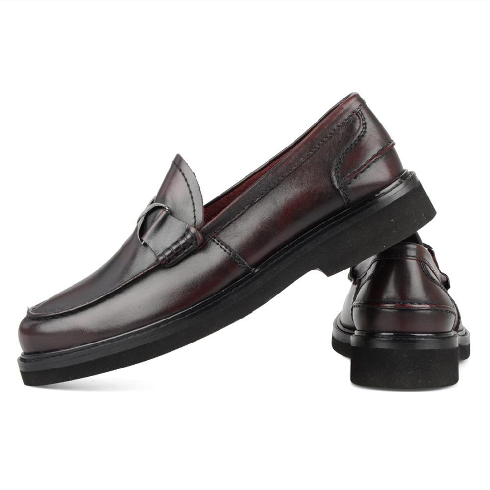 Bordo Loafer Erkek Deri Ayakkabı 