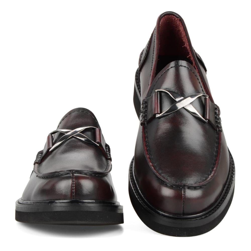 Bordo Loafer Erkek Deri Ayakkabı 