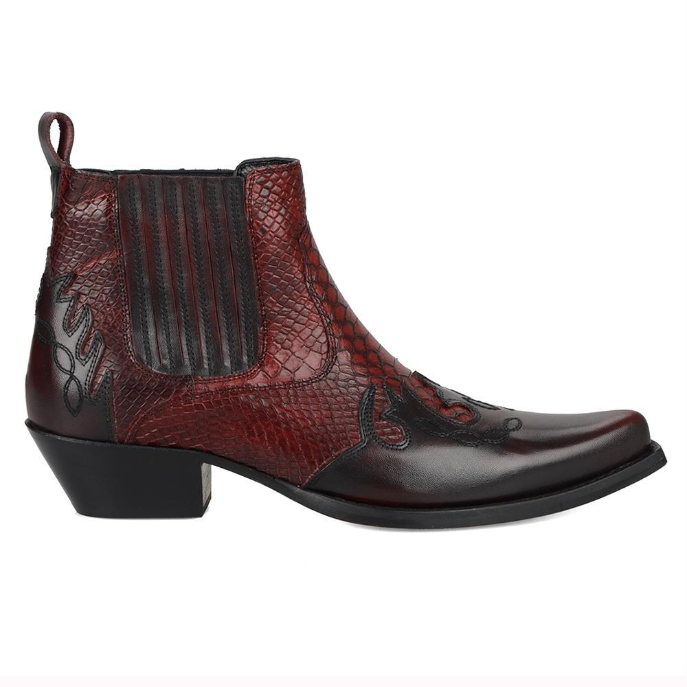 Burgundy Men's Cowboy Ankle Boots
