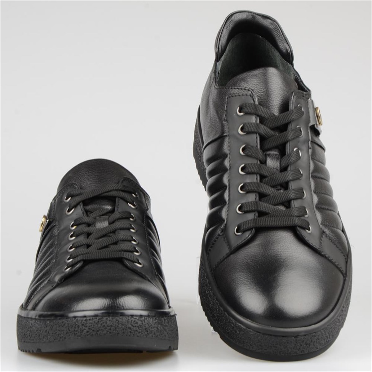 Black Leather Casual Men's Shoes
