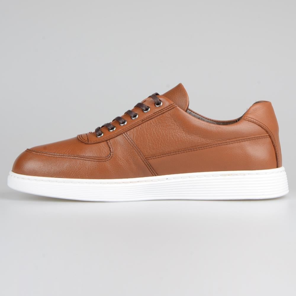 Tan Leather Men's Sneakers Casual Sports Shoes