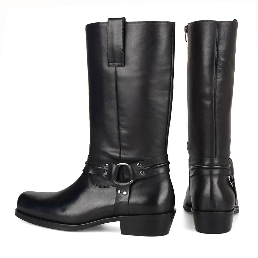 FootCourt Black Biker Boots Black