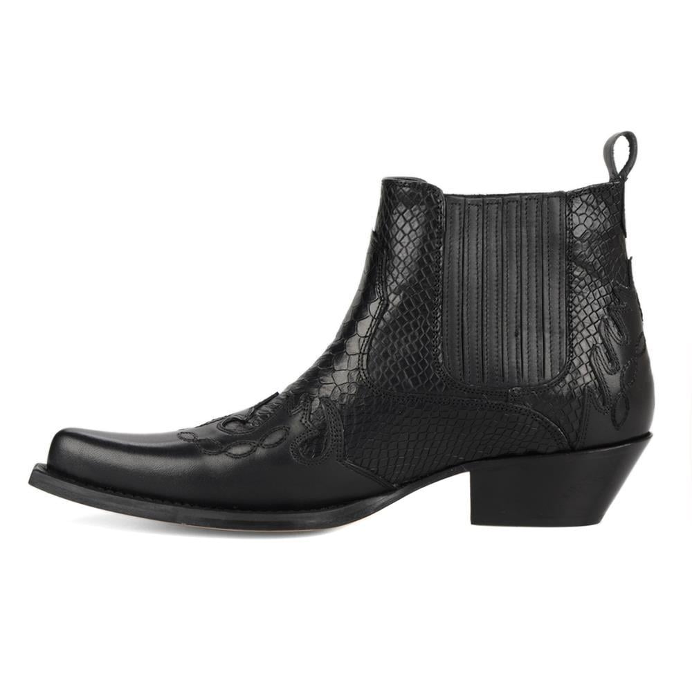 Black Men's Cowboy Ankle Boots