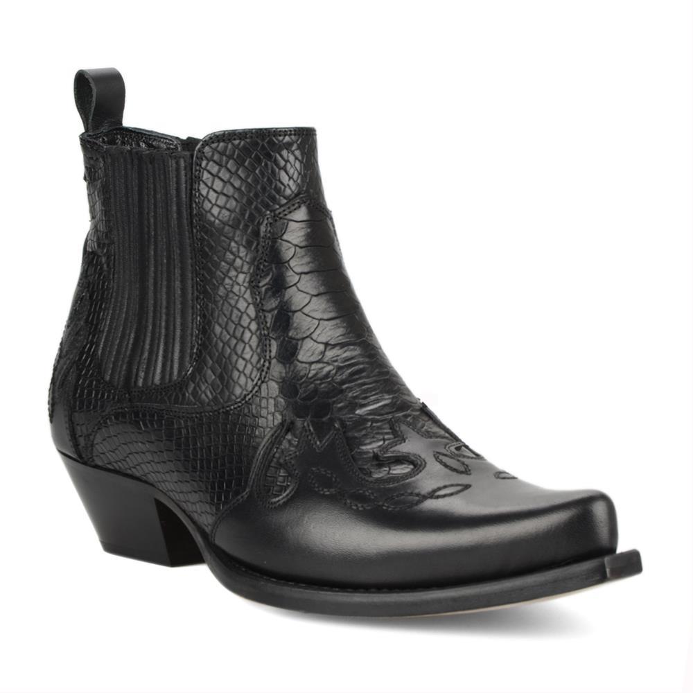 Black Men's Cowboy Ankle Boots
