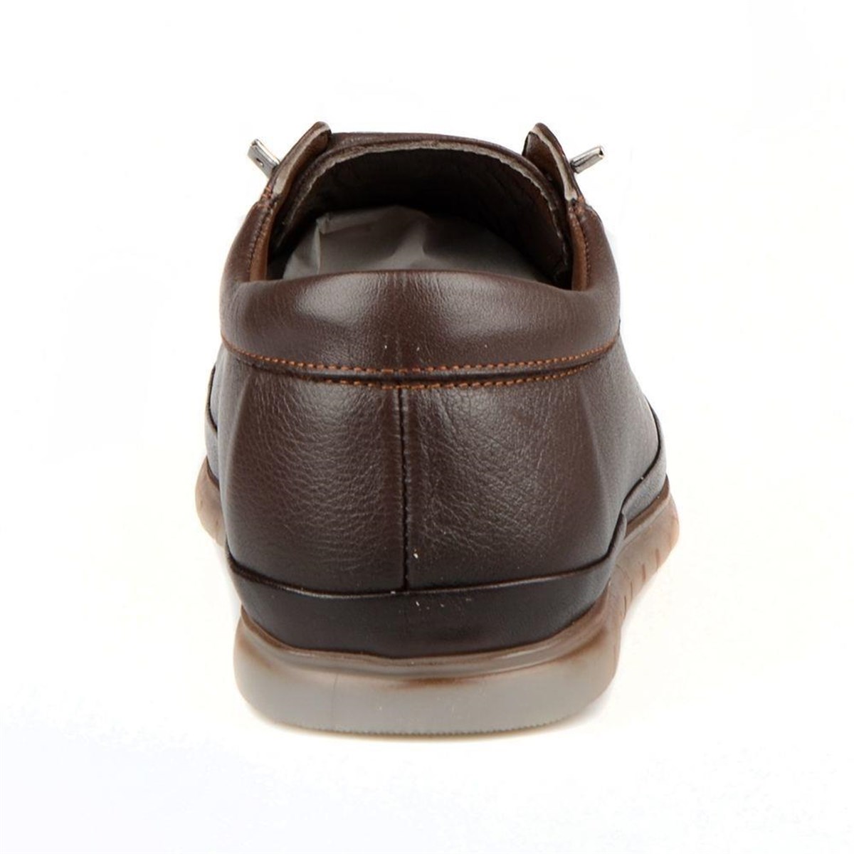 Esnek Kauçuk Tabanlı Günlük Erkek Ayakkabı Kahverengi Deri