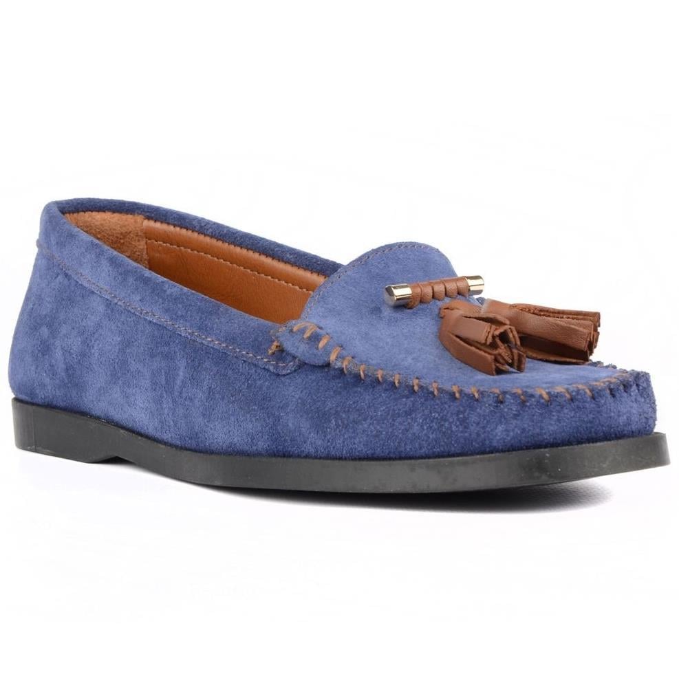FootCourt Women Shoes Suede Blue