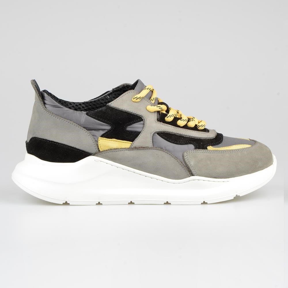 Yellow Grey Women's Sneakers Lace-Up