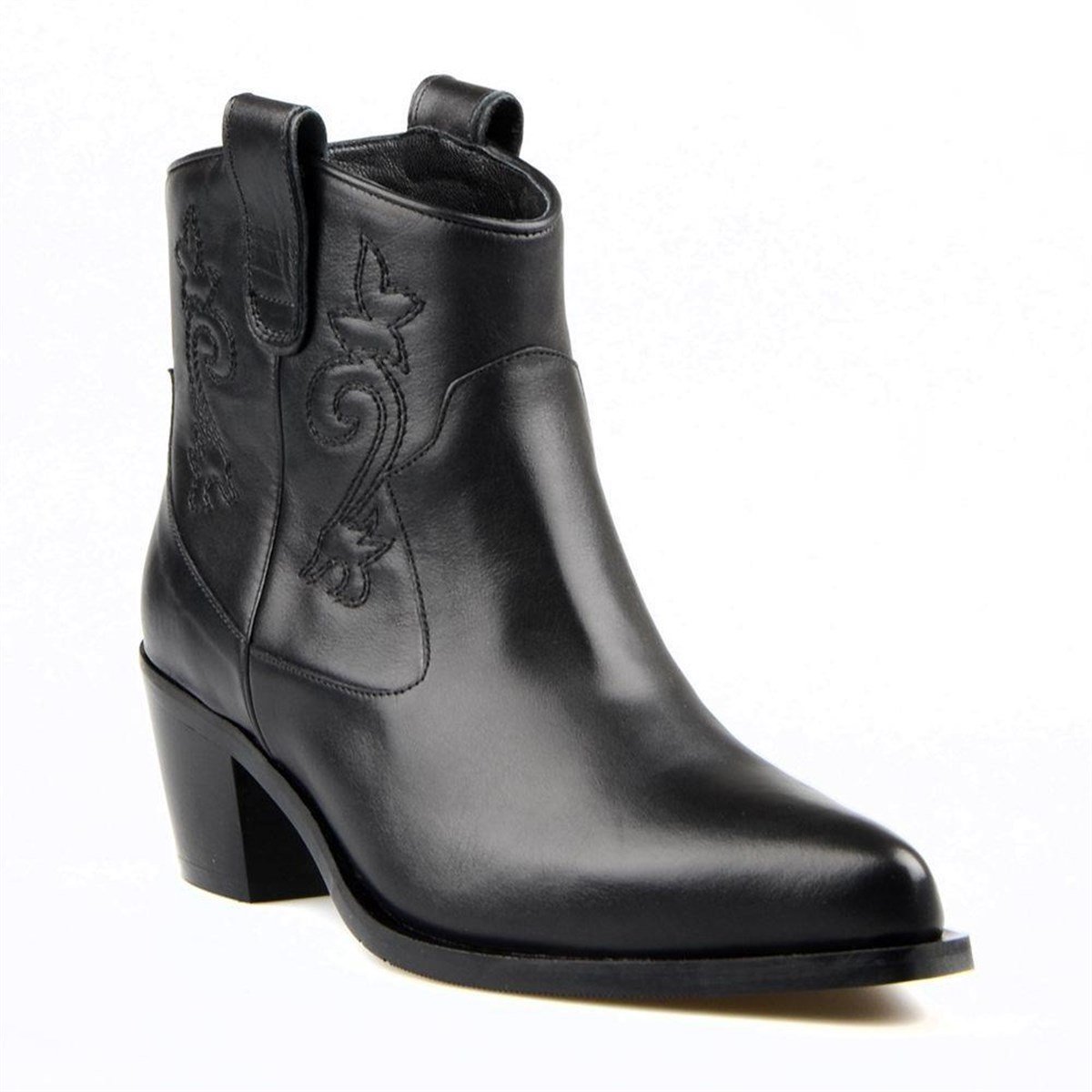 Women's Embroidered Cowboy Boots (Flagstaff) Black