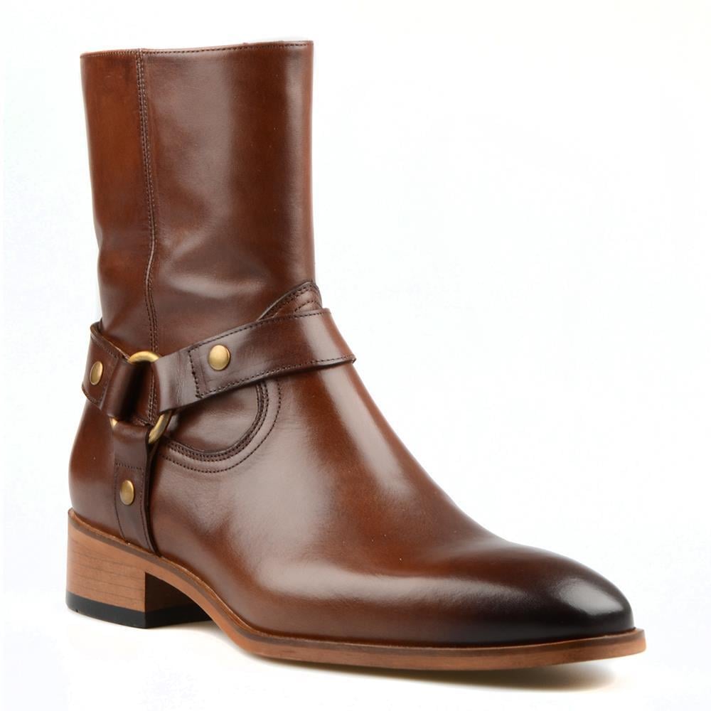 Brown Leather Chelsea Men Boots