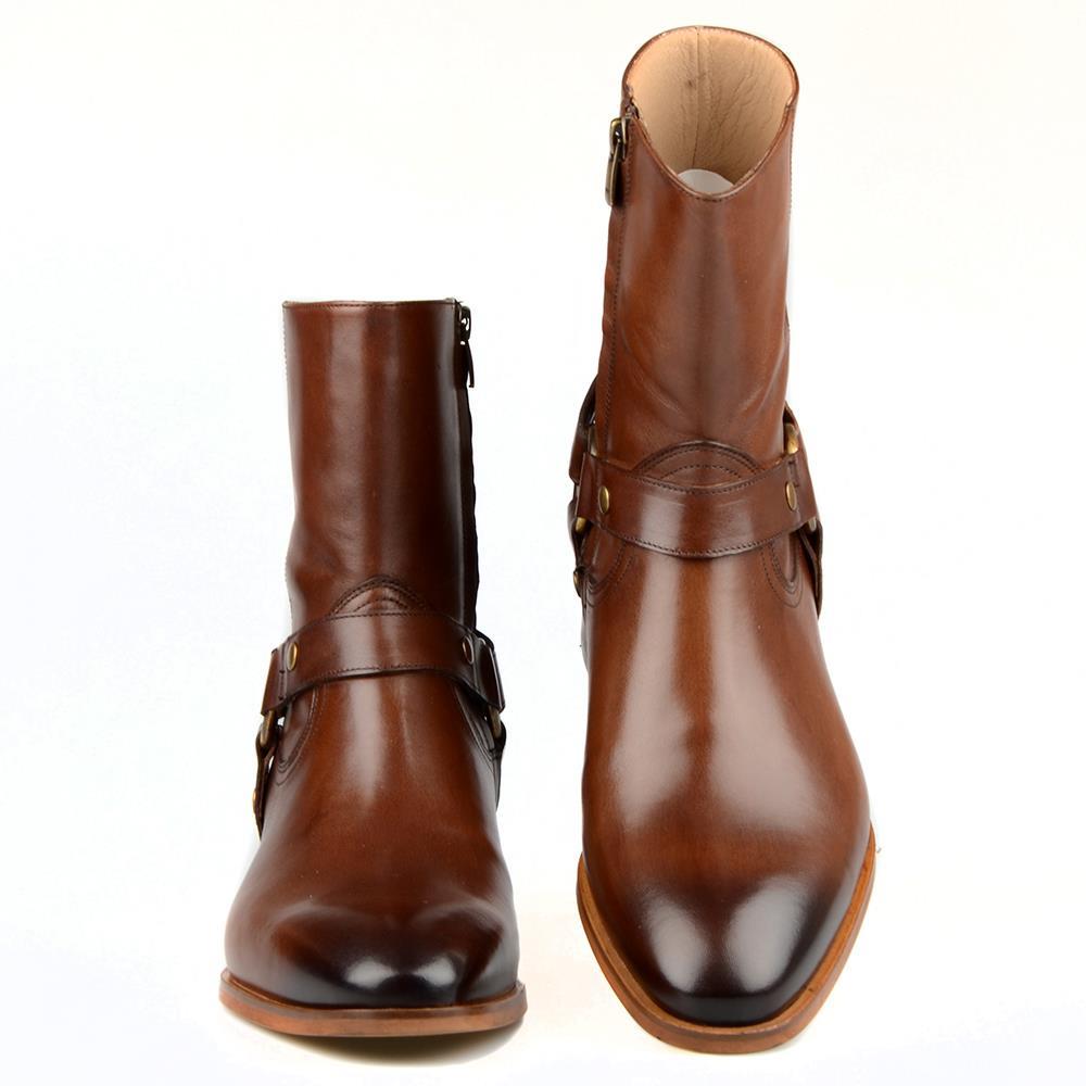 Brown Leather Chelsea Men Boots
