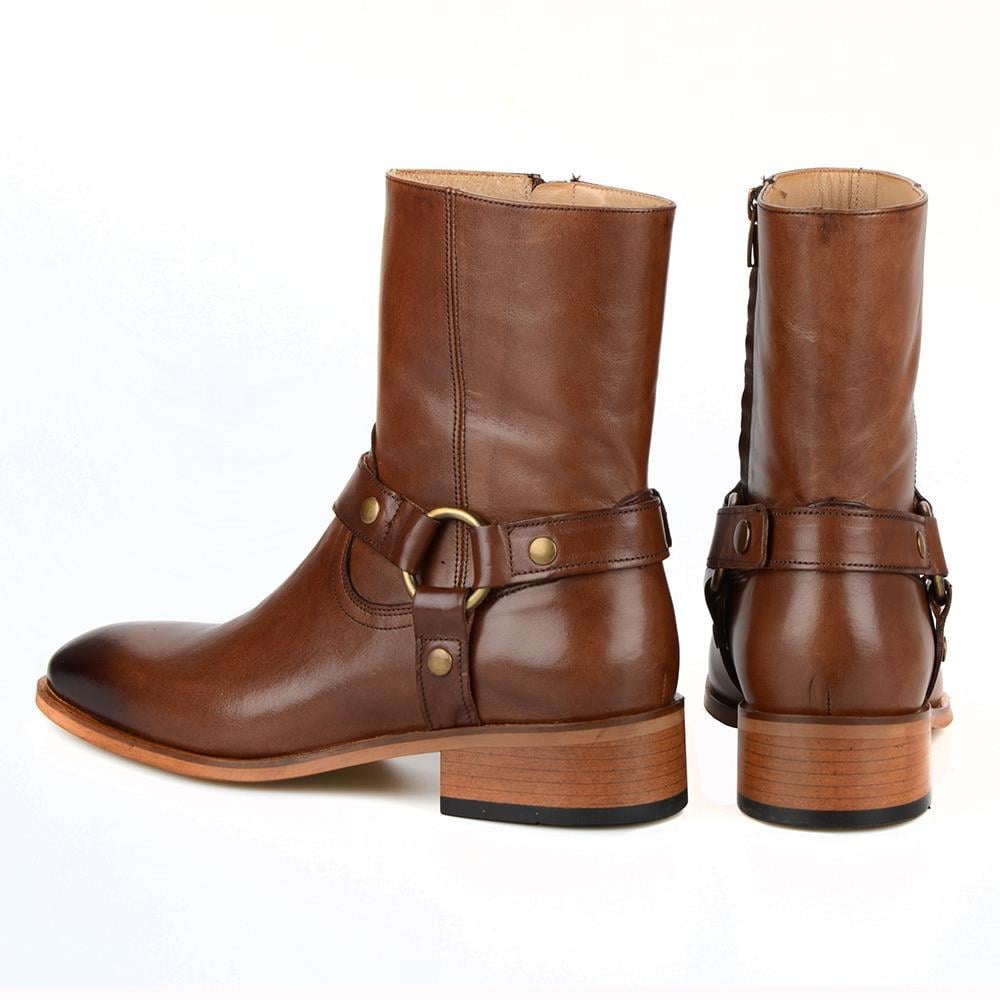 Brown Leather Chelsea Men Boots