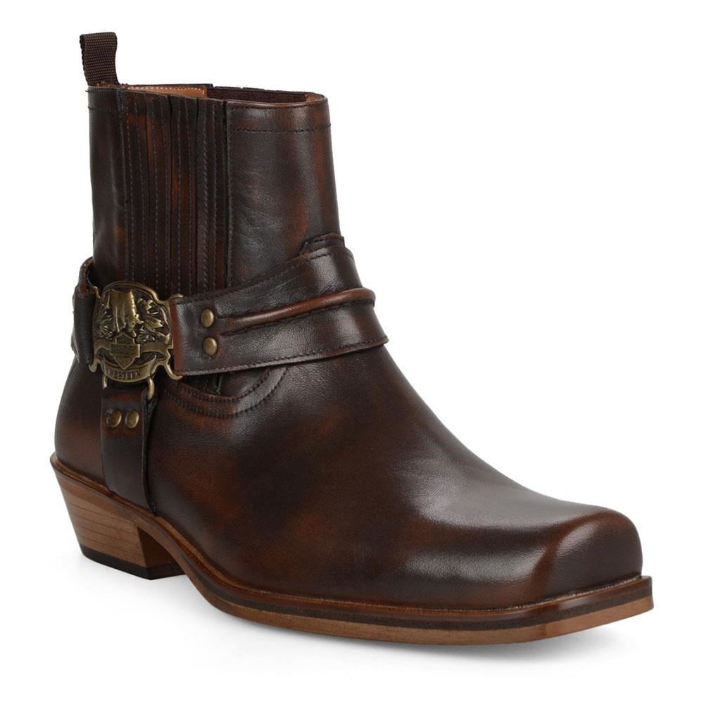 Brown Leather Biker Boots
