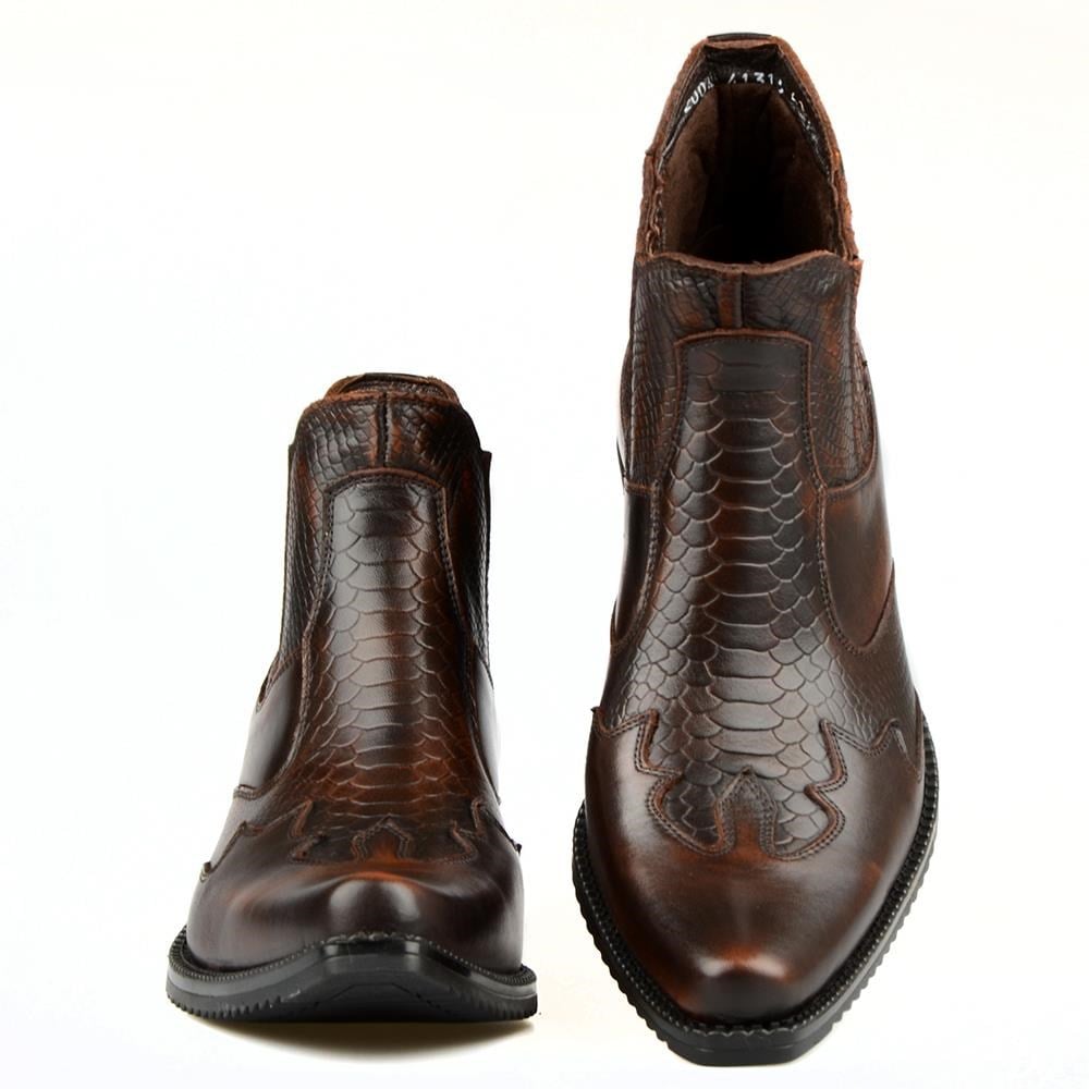 Brown Men's Cowboy Ankle Boots