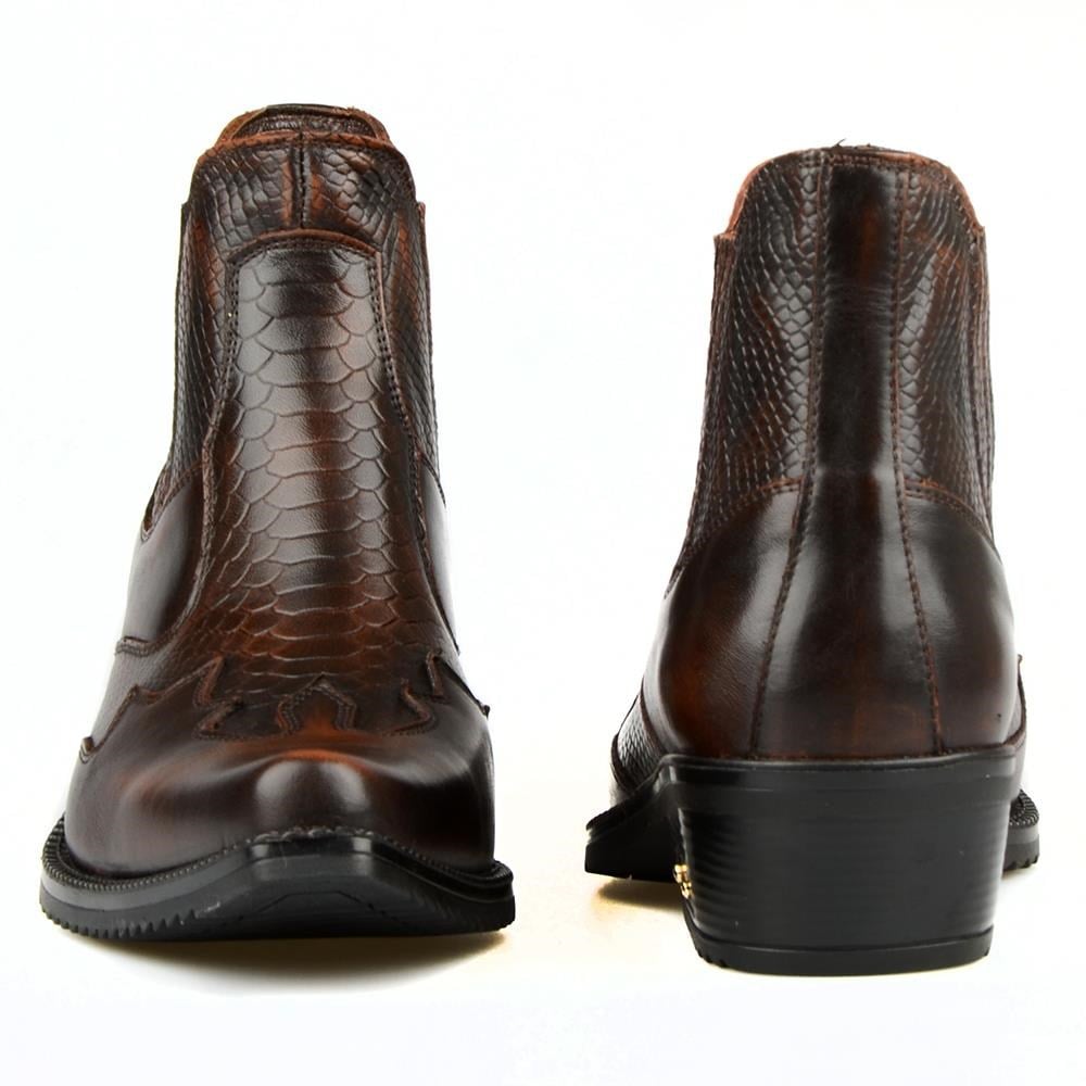 Brown Men's Cowboy Ankle Boots
