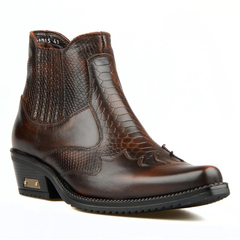 Brown Men's Cowboy Ankle Boots