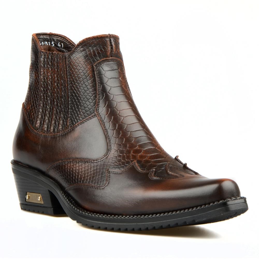 Brown Men's Cowboy Ankle Boots
