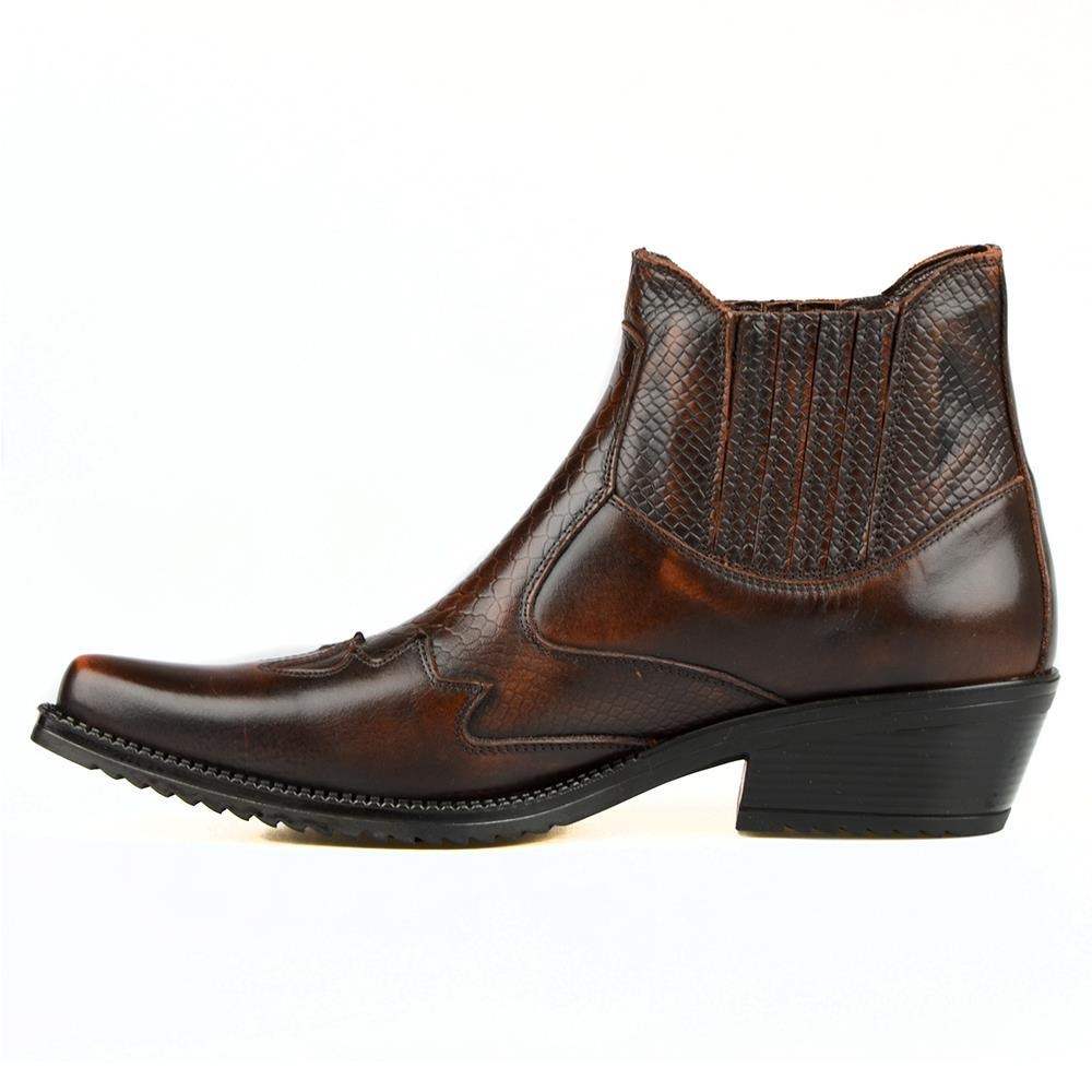 Brown Men's Cowboy Ankle Boots