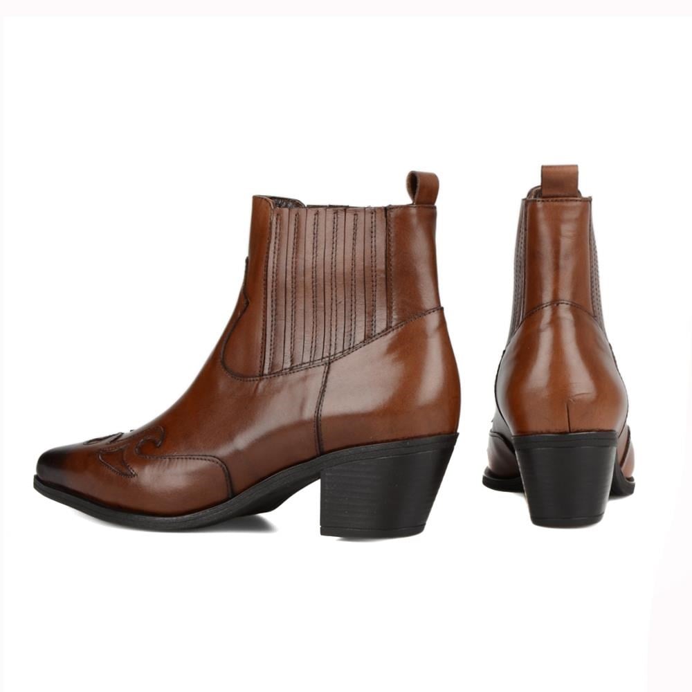FootCourt Women Cowboy Boots Brown