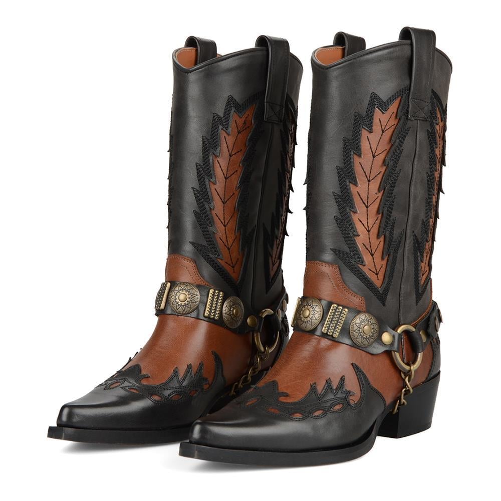 FootCourt Brown Cowboy Boots