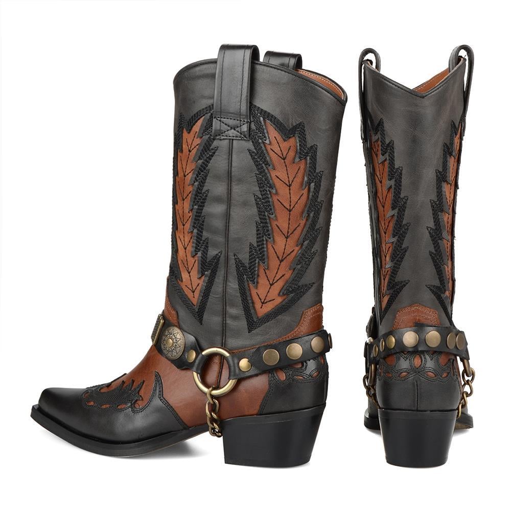 FootCourt Brown Cowboy Boots