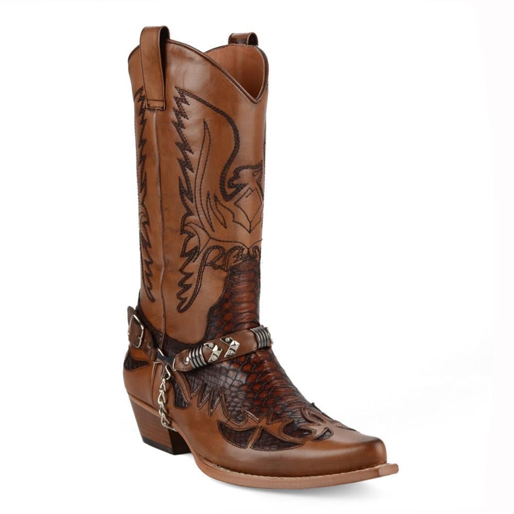 Brown Leather Men Cowboy Boots