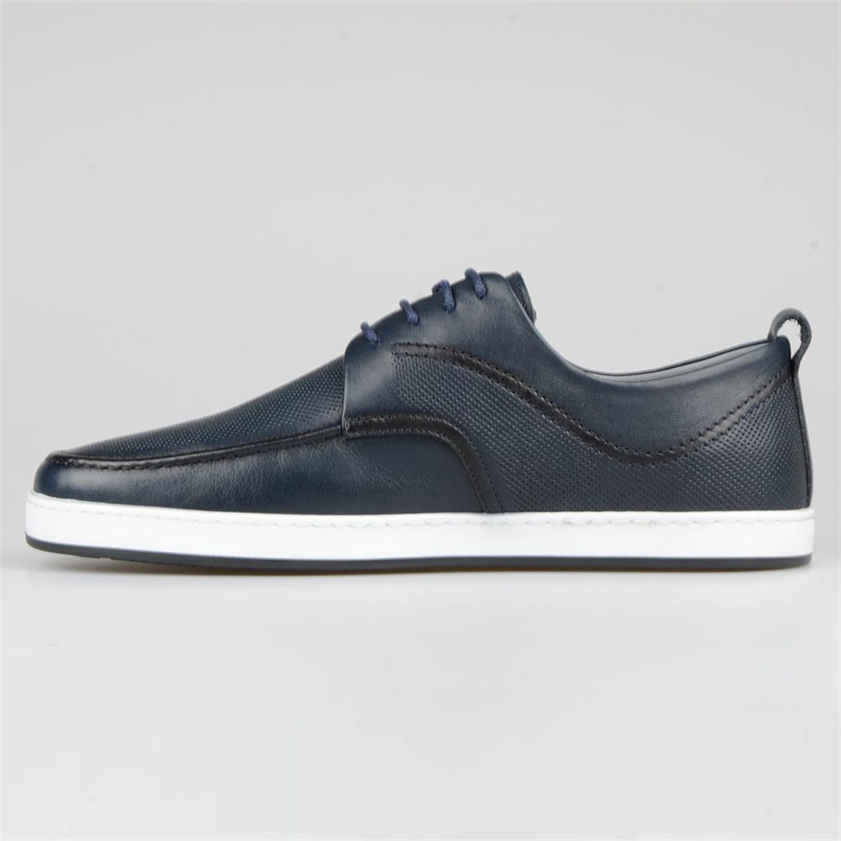 Dark Blue Men's Leather Lace Up Shoes
