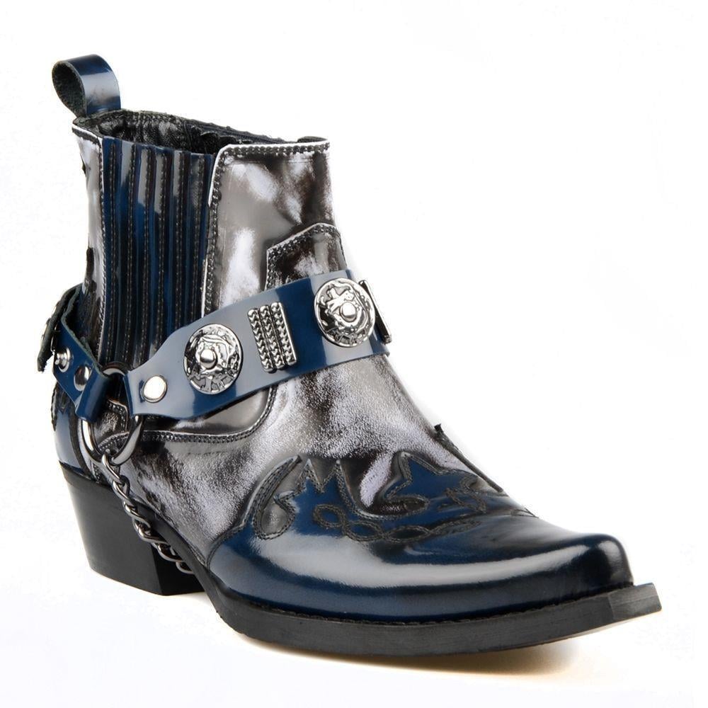 FootCourt Cowboy Boots For Men Dark Blue