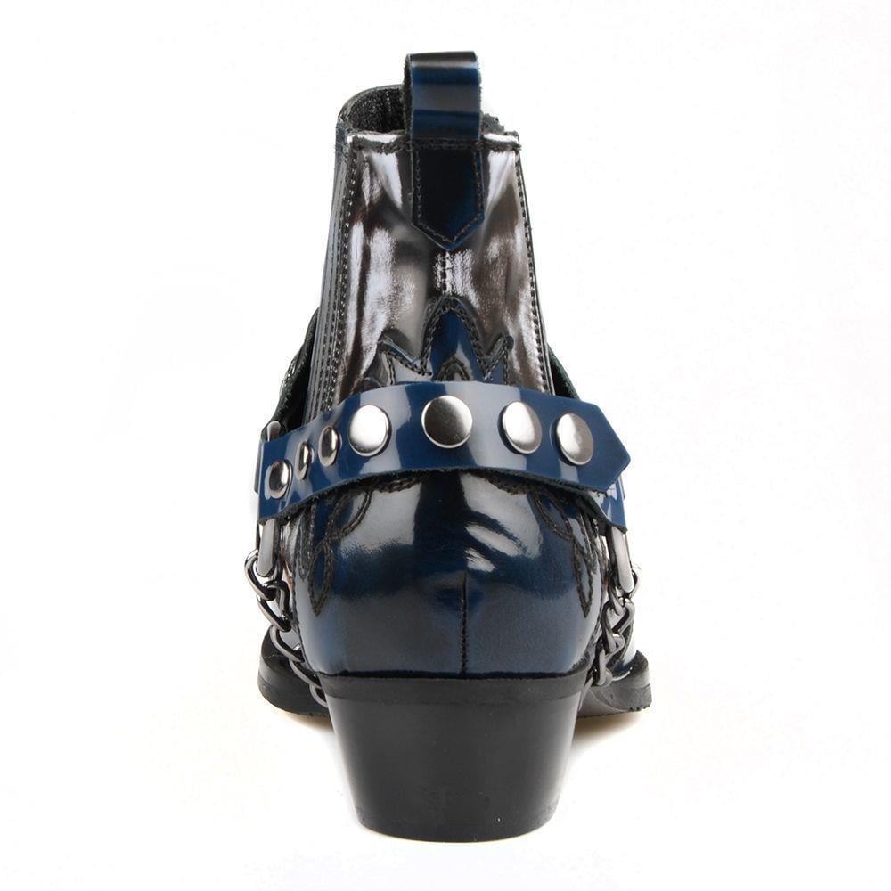 FootCourt Cowboy Boots For Men Dark Blue