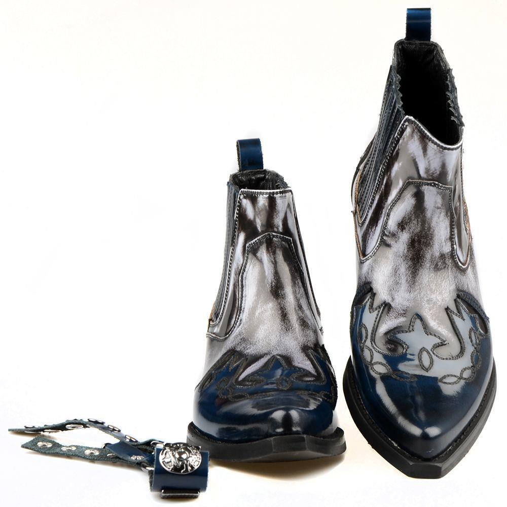 FootCourt Cowboy Boots For Men Dark Blue