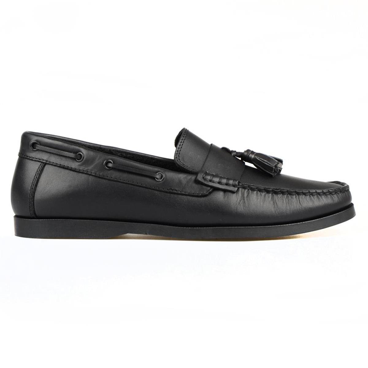 Black Men's Loafers Marine Boat Shoes
