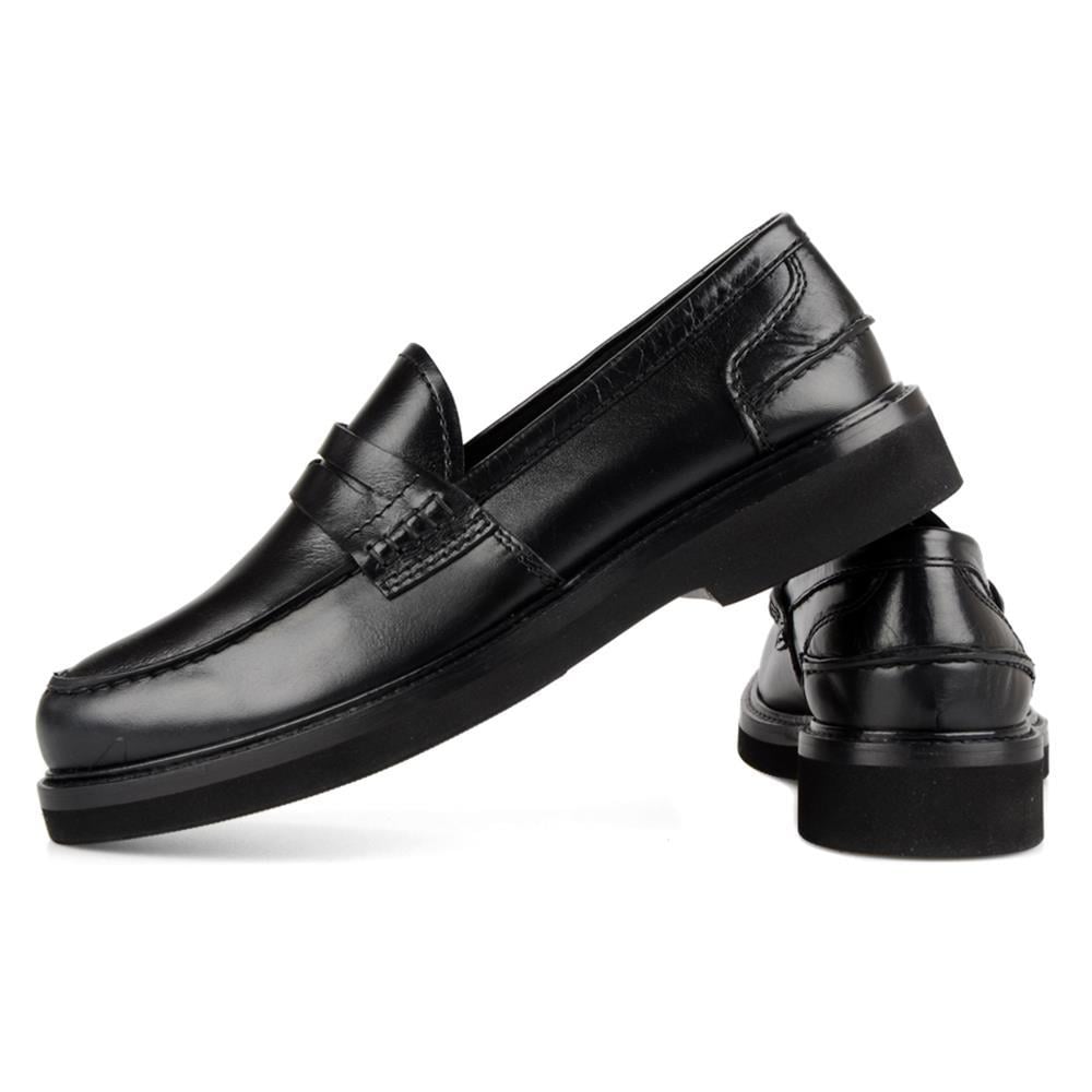 Black Men Loafer Leather Shoes