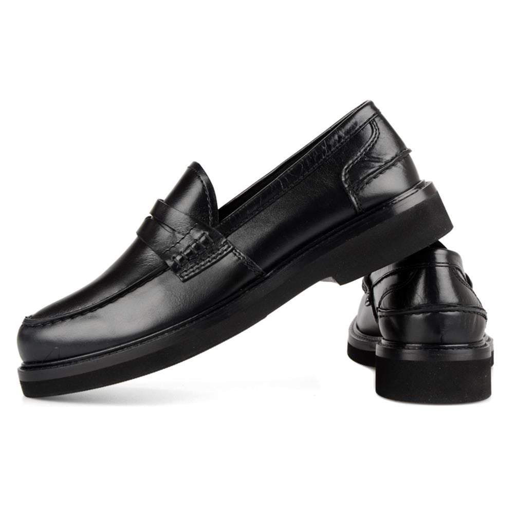 Black Men Loafer Leather Shoes