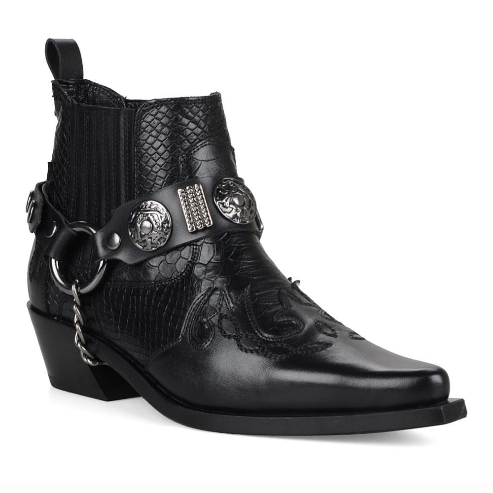 FootCourt Cowboy Boots Black