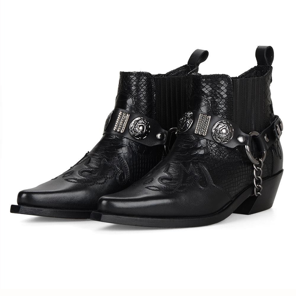 FootCourt Cowboy Boots Black