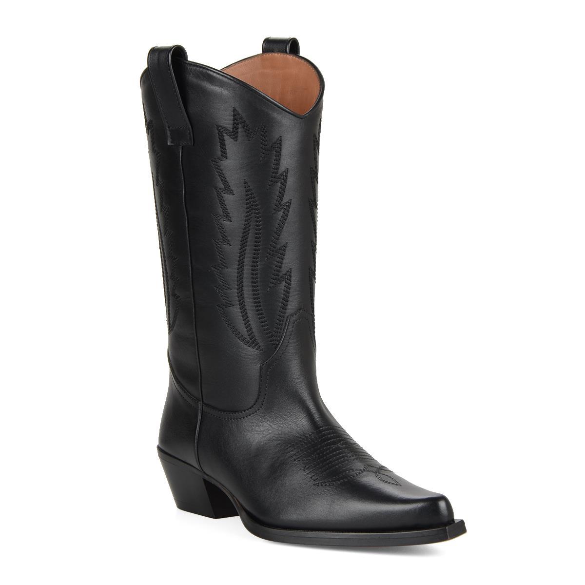 Black Women Cowboy Boots Rasa
