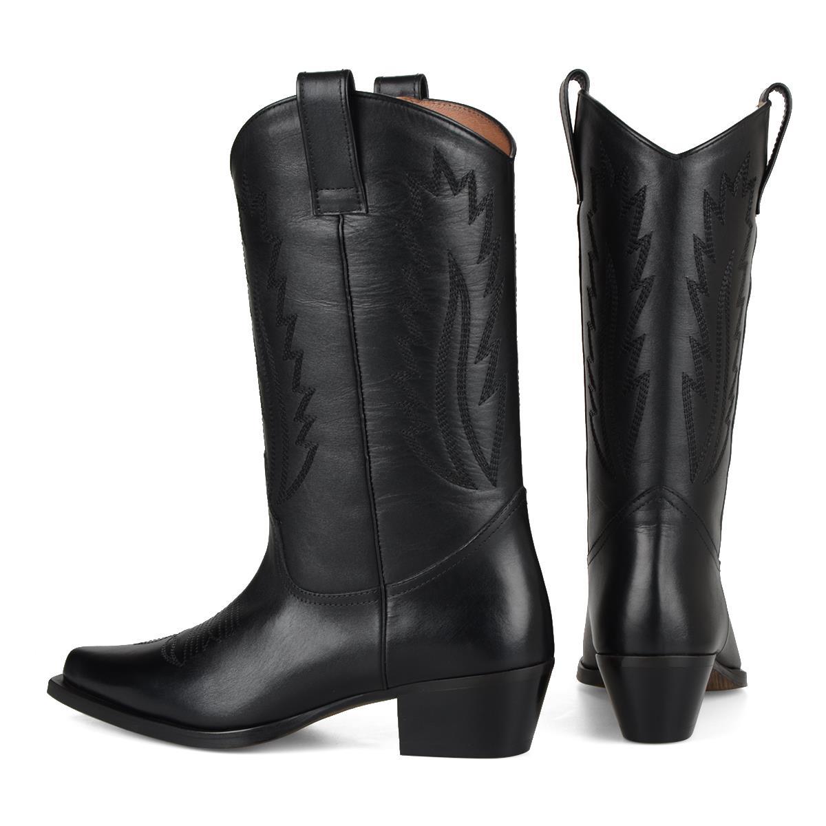 Black Women Cowboy Boots Rasa