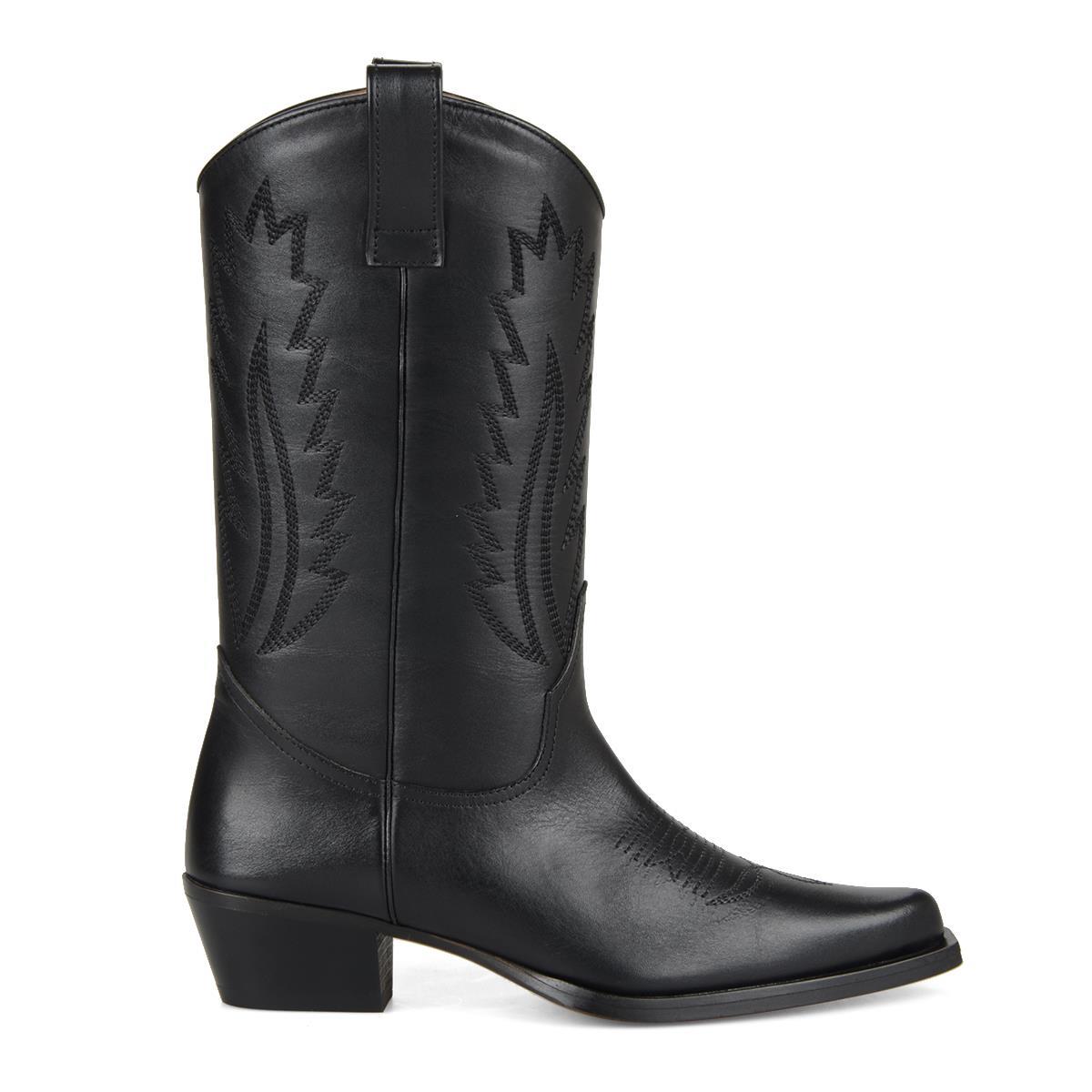 Black Women Cowboy Boots Rasa