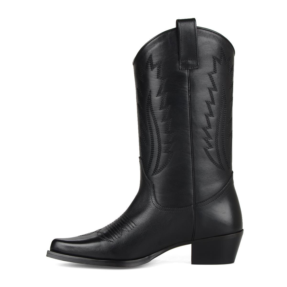 Black Women Cowboy Boots Rasa