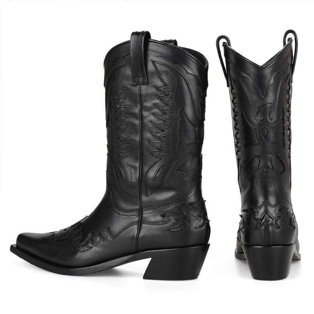 FootCourt Cowboy Boots Black